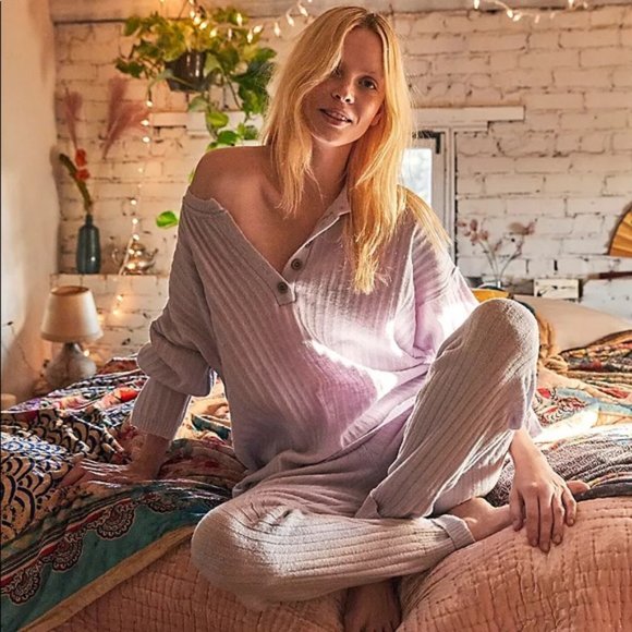 Free People Joggers FP Lilac Around the Clock Lounge Pants - Picture 12 of 12